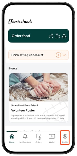 Parent App Screenshots (Profile home