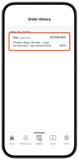 Parent App Screenshots Order History
