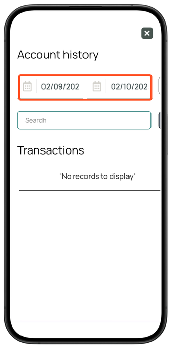Parent App Screenshots Transaction Date range
