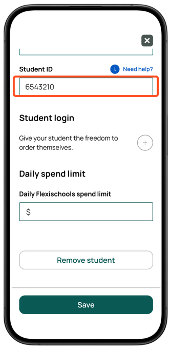 Parent App Screenshots enter student id