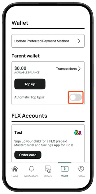 Parent App Screenshots toggle automatic