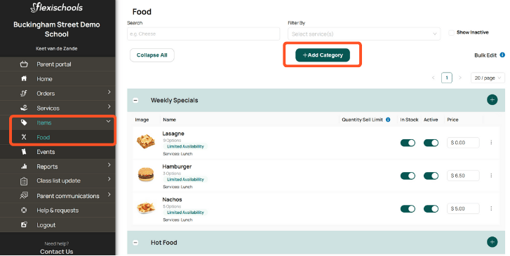 How to create a new menu category