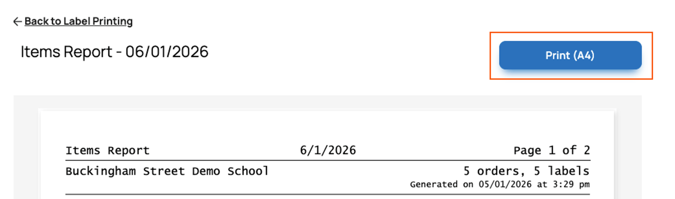 Daily Order Risk Report Daily order reports