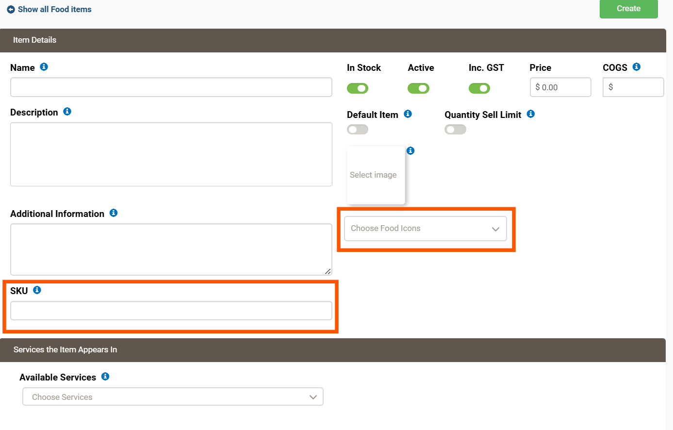 How to create and edit menu items