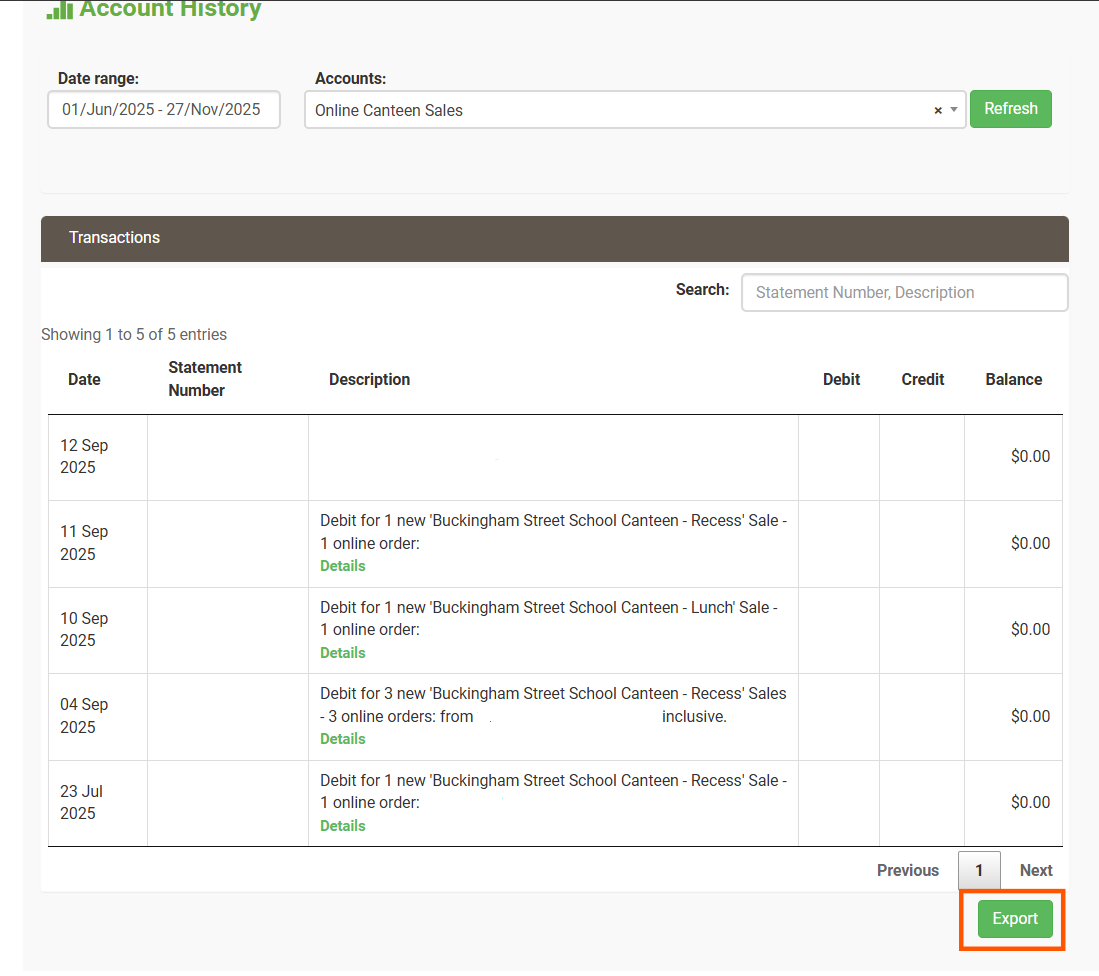 How can suppliers see their account history (including sales)?