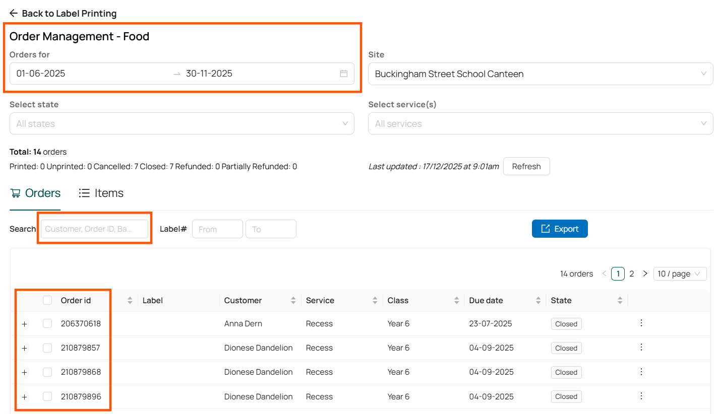 How to refund multiple orders